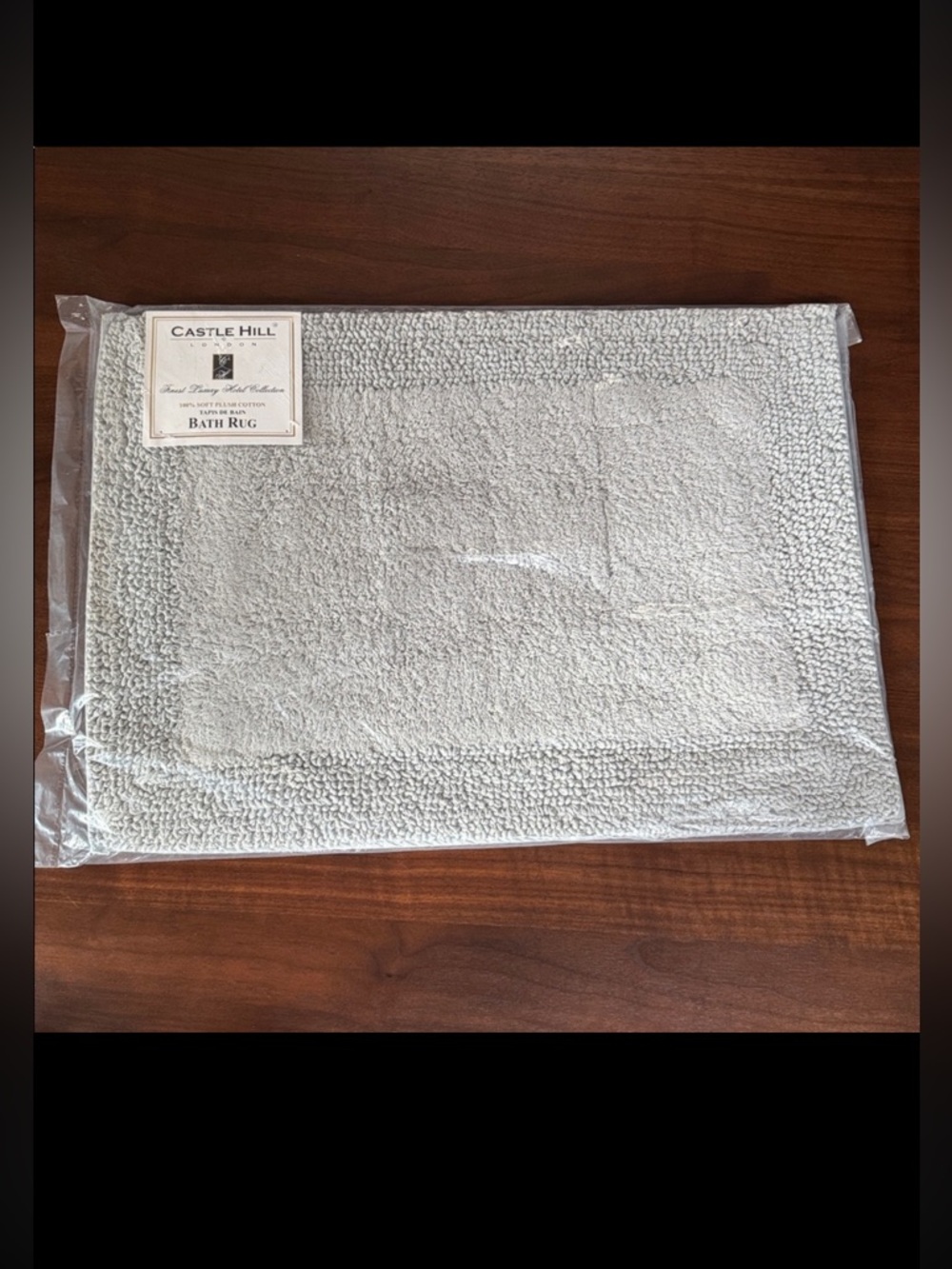 CASTLE HILL LONDON new! BATH RUG 100% COTTON GRAY 17”X 24” (43cm X 61cm) NWT